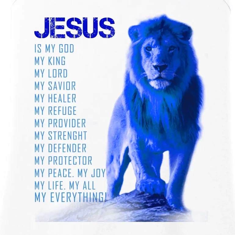 Jesus Is My Everything Quote Lion Christianity Ladies Essential Tank