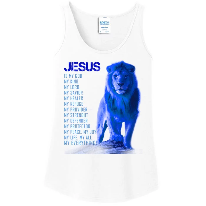 Jesus Is My Everything Quote Lion Christianity Ladies Essential Tank