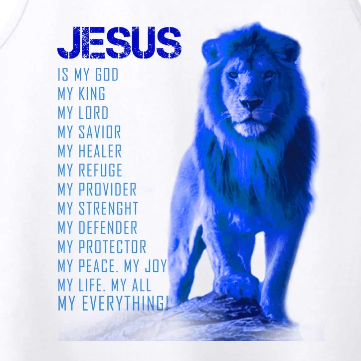 Jesus Is My Everything Quote Lion Christianity Performance Tank