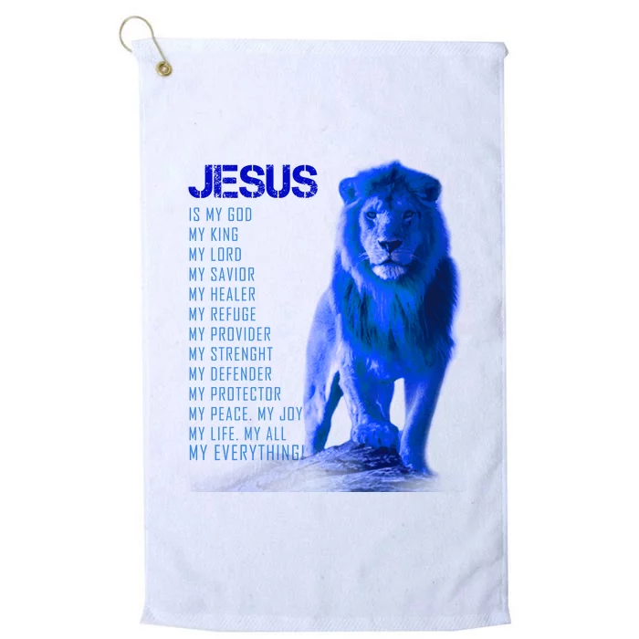 Jesus Is My Everything Quote Lion Christianity Platinum Collection Golf Towel