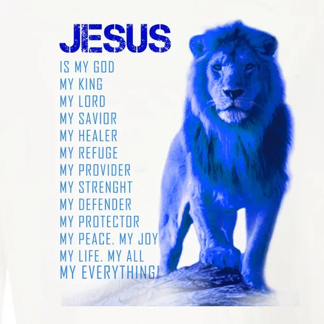 Jesus Is My Everything Quote Lion Christianity Cropped Pullover Crew