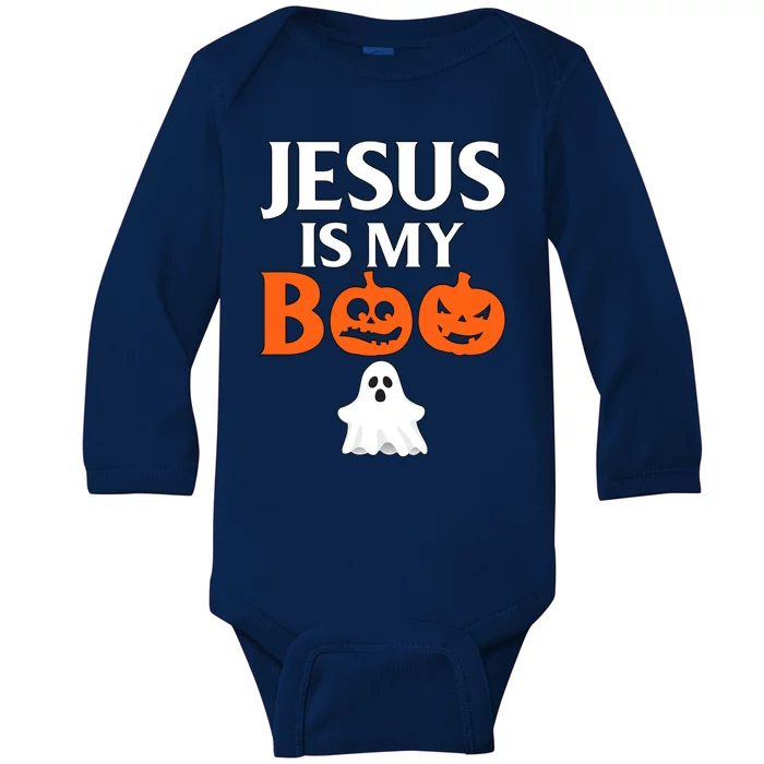 Jesus Is My Boo Cute Halloween Design For Christians Cool Gift Baby Long Sleeve Bodysuit