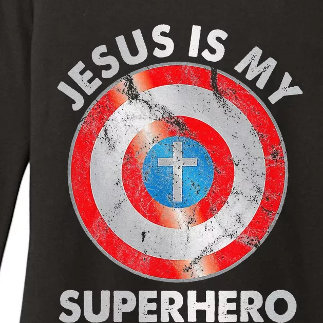 Jesus Is My SuperHero Christian Jesus Lovers Gift Womens CVC Long Sleeve Shirt