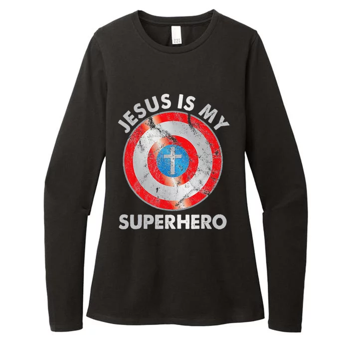 Jesus Is My SuperHero Christian Jesus Lovers Gift Womens CVC Long Sleeve Shirt