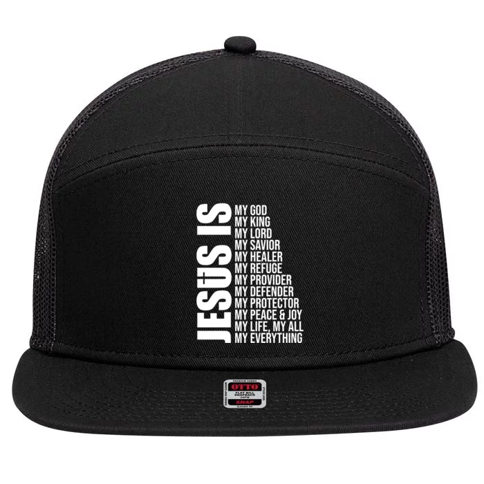 Jesus Is My Everything 7 Panel Mesh Trucker Snapback Hat