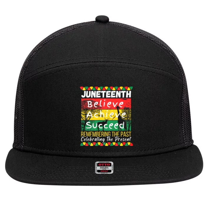 Juneteenth Is My Independence Day Black Pride Melanin 7 Panel Mesh Trucker Snapback Hat