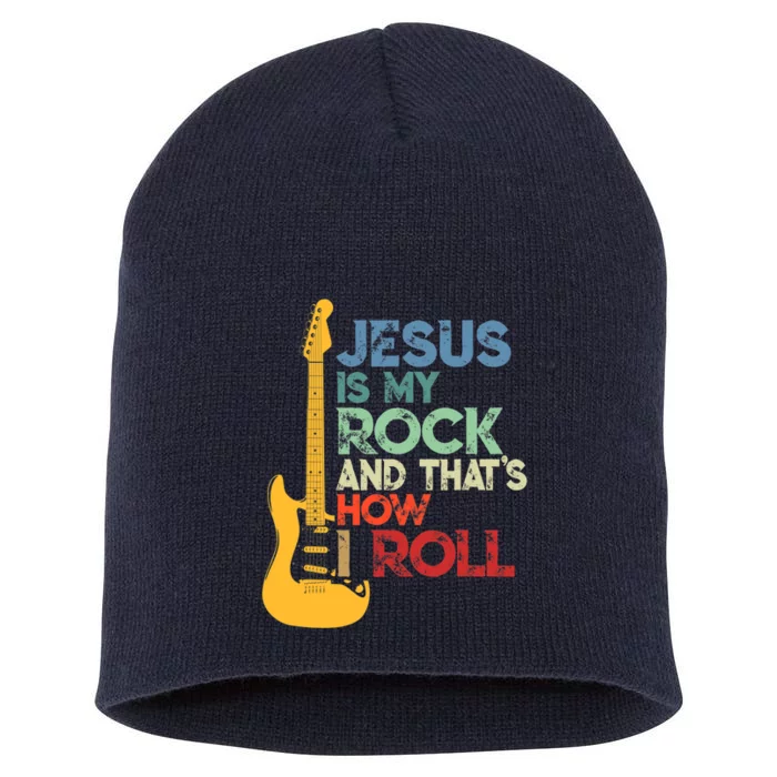 Jesus Is My Rock And That Is How I Roll Christian Short Acrylic Beanie