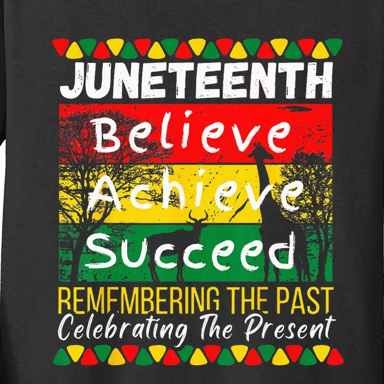 Juneteenth Is My Independence Day Black Pride Melanin Kids Long Sleeve Shirt