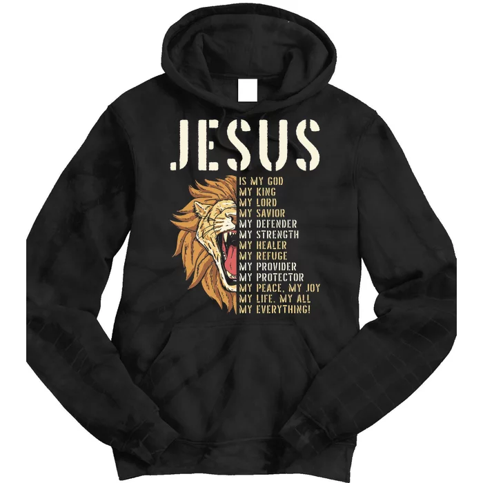 Jesus Is My God Lion Of Judah Christian Religious Faith Tie Dye Hoodie