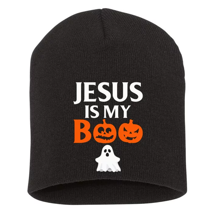 Jesus Is My Boo Cute Halloween Design For Christians Short Acrylic Beanie