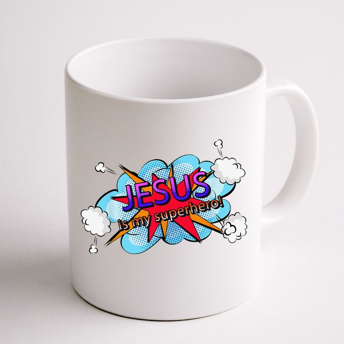 Jesus Is My Superhero Cute Powerful Christian Gift Comic Front & Back Coffee Mug