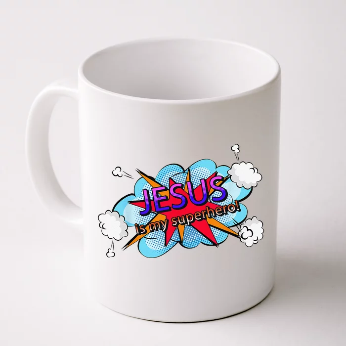 Jesus Is My Superhero Cute Powerful Christian Gift Comic Front & Back Coffee Mug