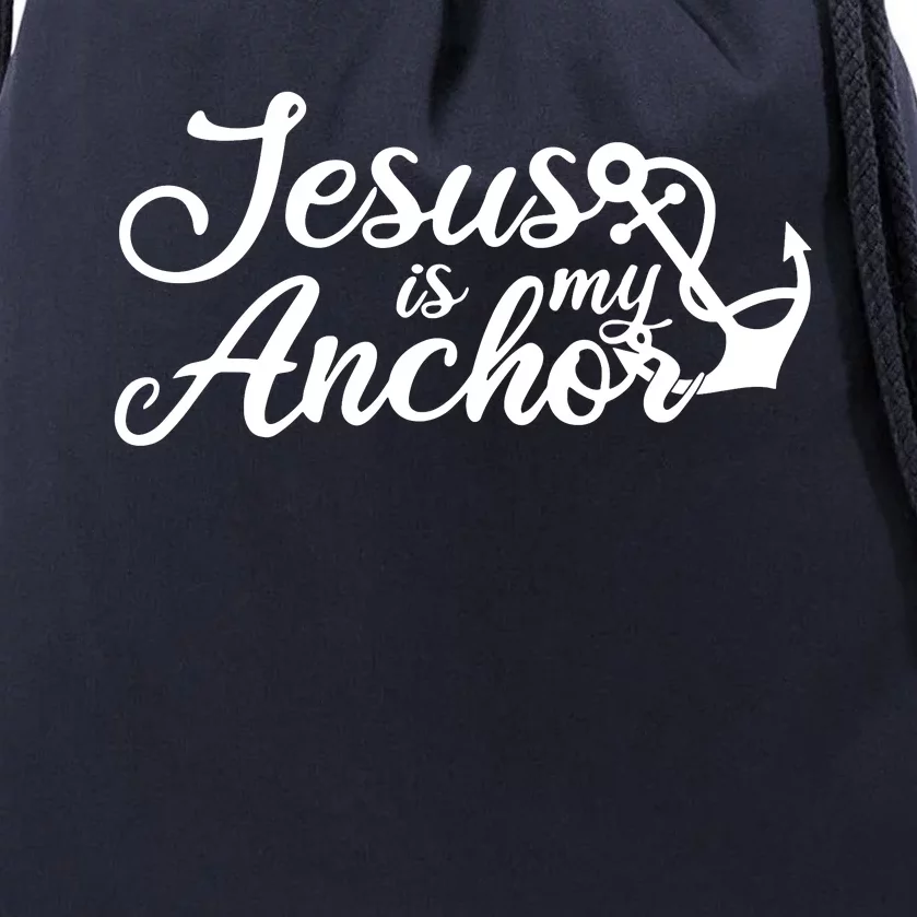 Jesus Is My Anchor Drawstring Bag