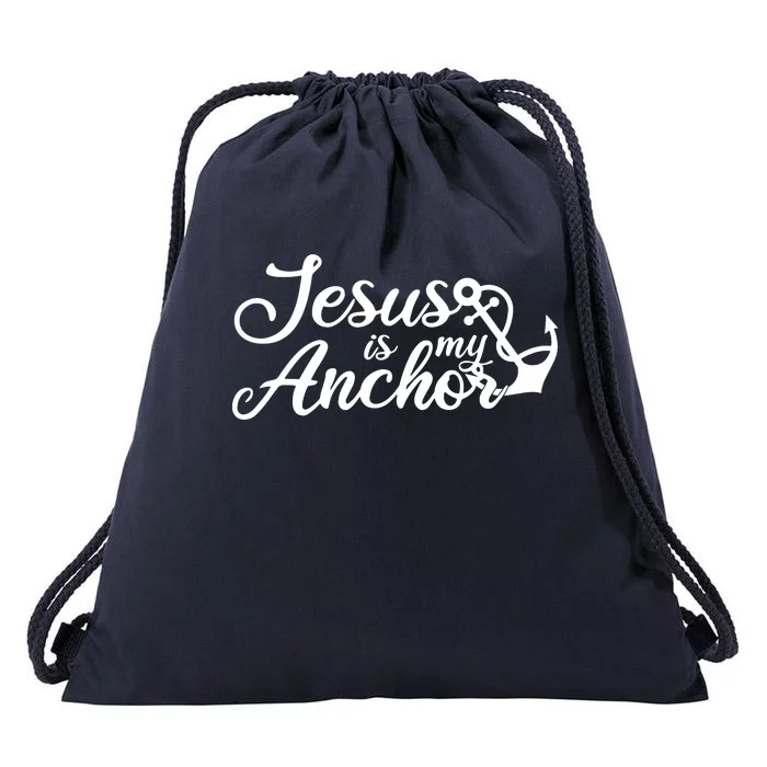 Jesus Is My Anchor Drawstring Bag