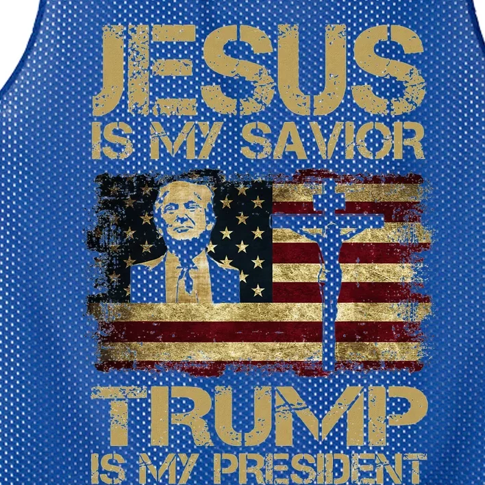 Jesus Is My Savio Rtrump Is My President Trump2024 Mesh Reversible Basketball Jersey Tank