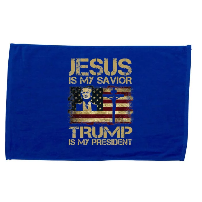 Jesus Is My Savio Rtrump Is My President Trump2024 Microfiber Hand Towel