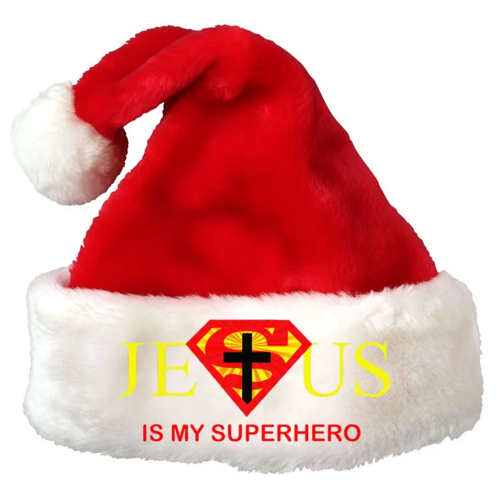 Jesus Is My Superhero Cute Powerful Christian Premium Christmas Santa Hat