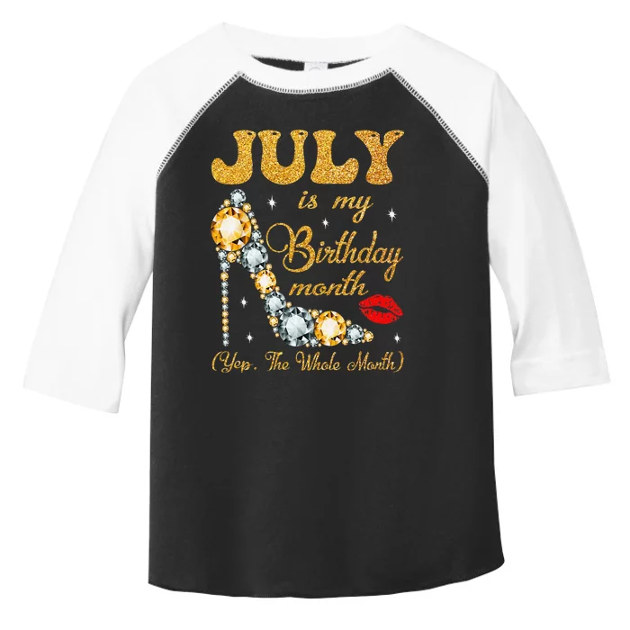 July Is My Birthday High Heel Lips Funny Birthday Women Toddler Fine Jersey T-Shirt