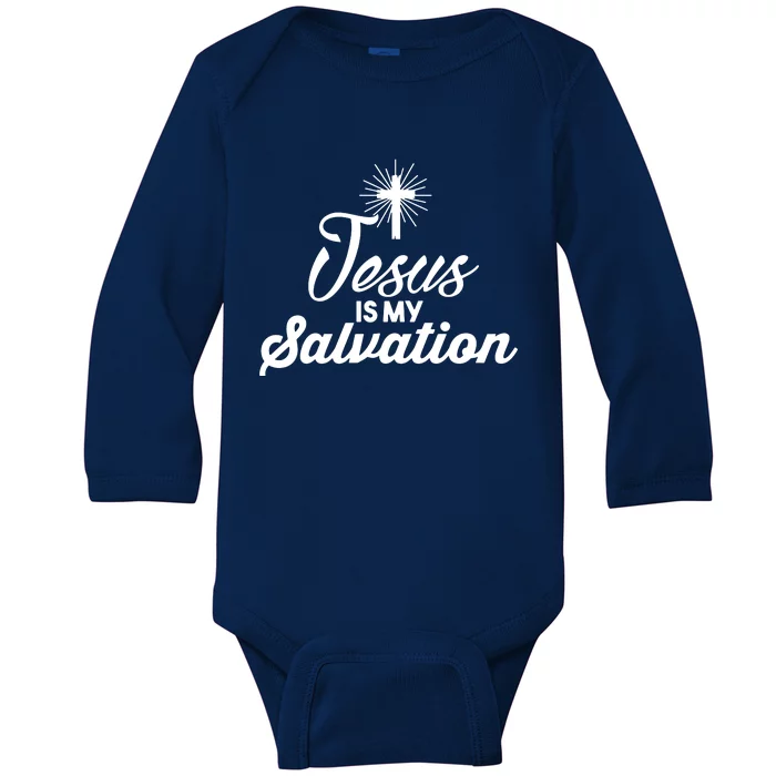 Jesus Is My Salvation Baby Long Sleeve Bodysuit