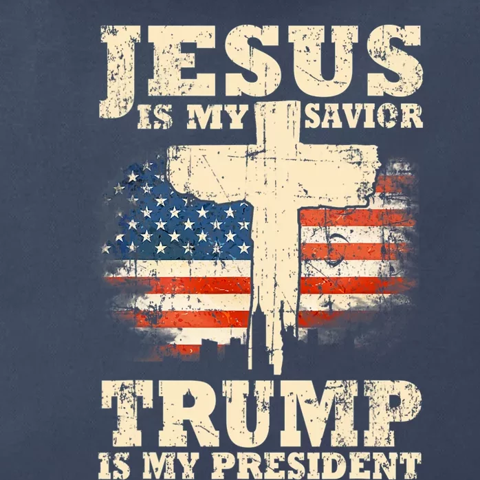 Jesus Is My Savior Trump Is My President Trump Supporter Zip Tote Bag