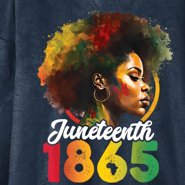 Juneteenth Is My Independence Day Womens Black Pride Hooded Wearable Blanket