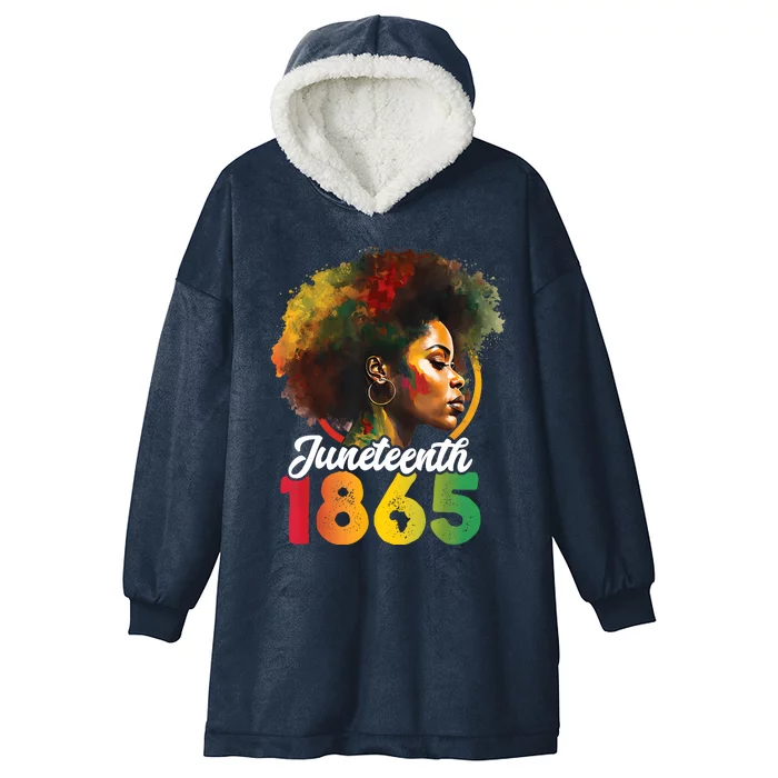 Juneteenth Is My Independence Day Womens Black Pride Hooded Wearable Blanket