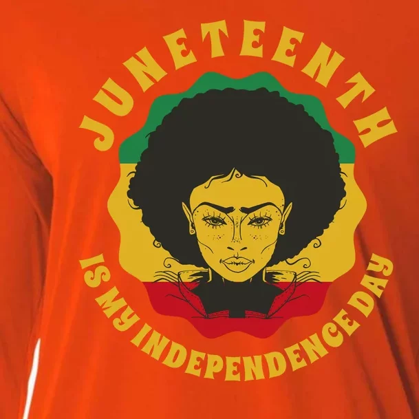 Juneteenth Is My Independence Day Black Female Pride Cooling Performance Long Sleeve Crew