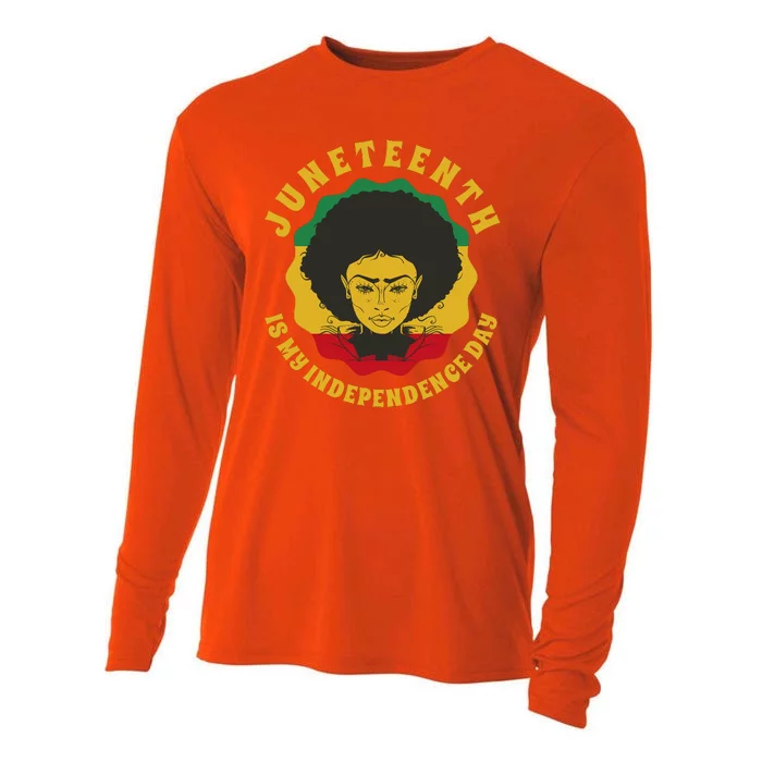 Juneteenth Is My Independence Day Black Female Pride Cooling Performance Long Sleeve Crew