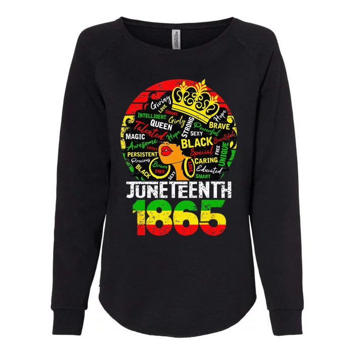 Juneteenth Is My Independence Day Afro Melanin Black Queen Womens California Wash Sweatshirt