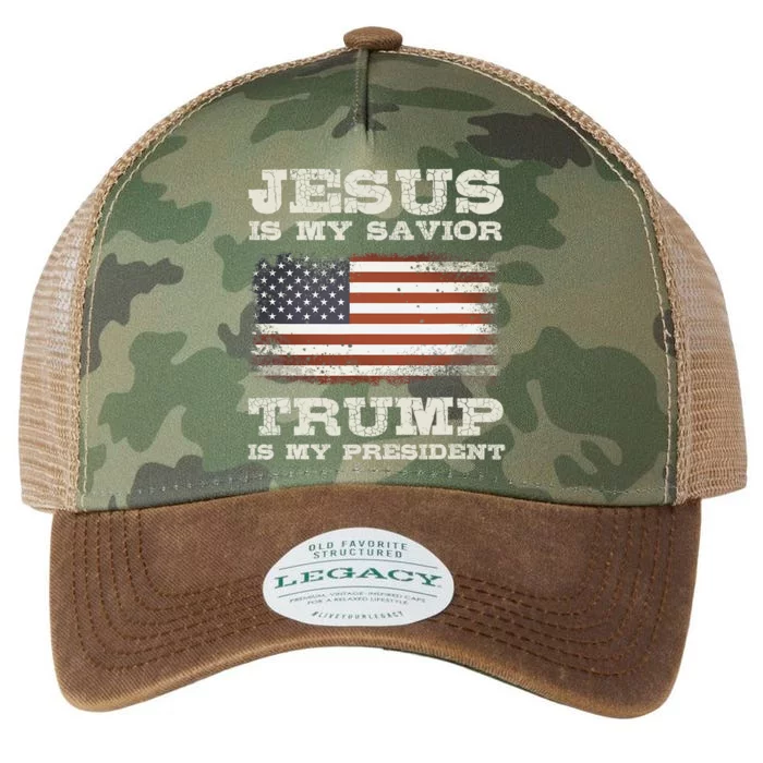 Jesus Is My Savior Trump Is My President Legacy Tie Dye Trucker Hat