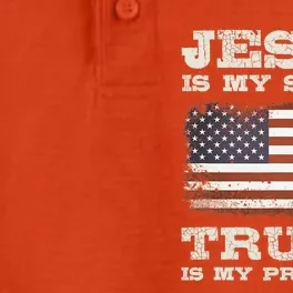 Jesus Is My Savior Trump Is My President Dry Zone Grid Performance Polo