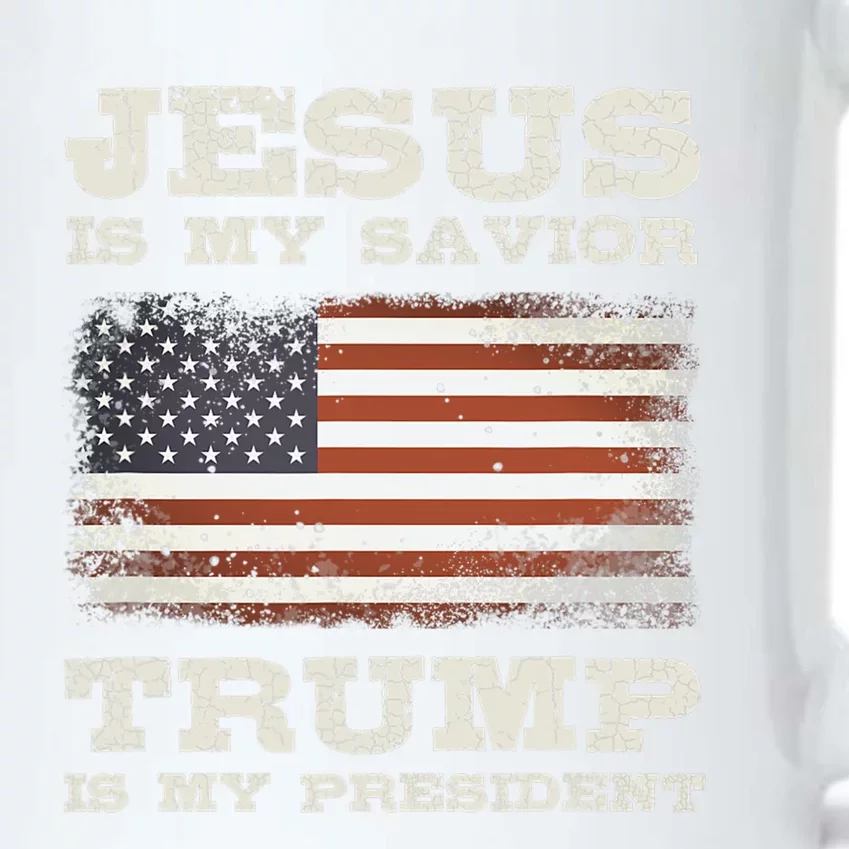 Jesus Is My Savior Trump Is My President Black Color Changing Mug