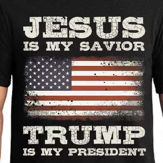 Jesus Is My Savior Trump Is My President Pajama Set