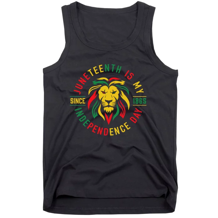 Juneteenth Is My Independence Day Lion Free Ish Since 1865 Tank Top