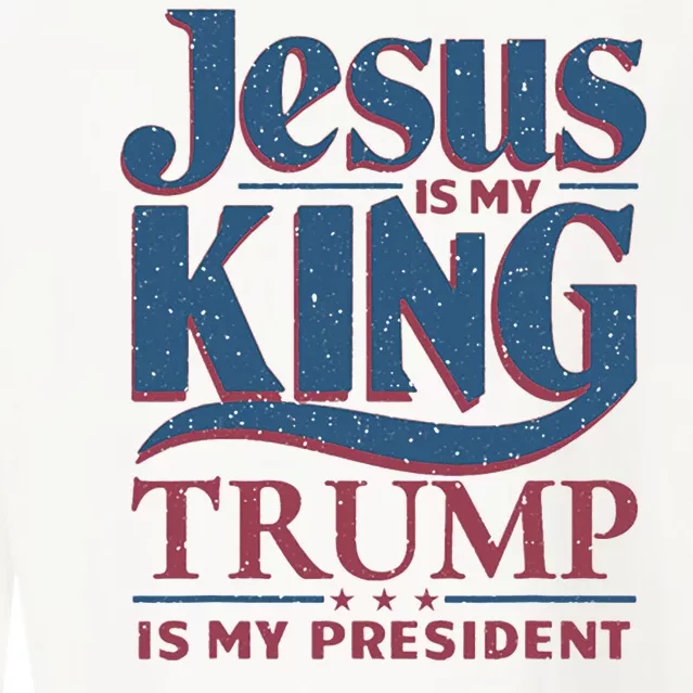 Jesus Is My King Trump Is My President Cropped Pullover Crew