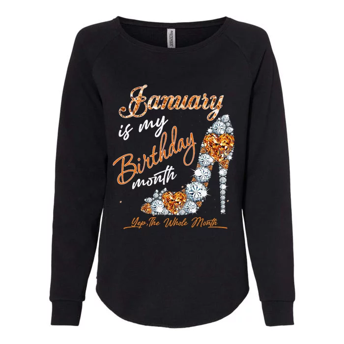 January Is My Birthday The Whole Month Diamond Womens California Wash Sweatshirt