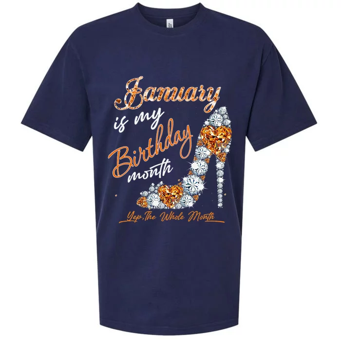 January Is My Birthday The Whole Month Diamond Sueded Cloud Jersey T-Shirt