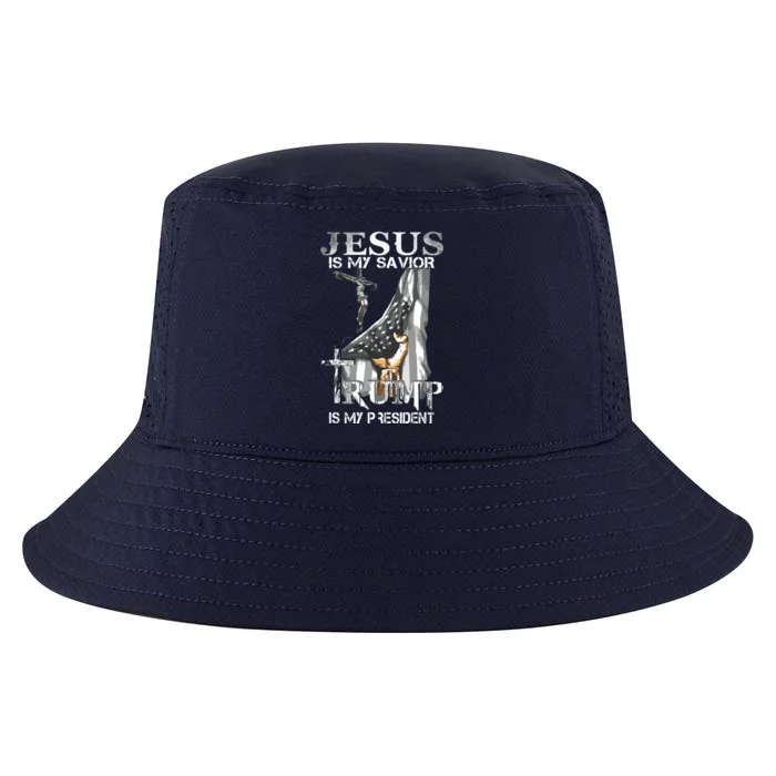 Jesus Is My Savior Trump Is My President Cool Comfort Performance Bucket Hat