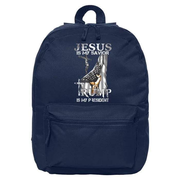 Jesus Is My Savior Trump Is My President 16 in Basic Backpack