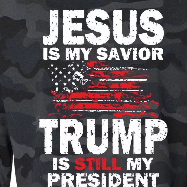 Jesus Is My Savior Trump Is Still My President Cropped Pullover Crew