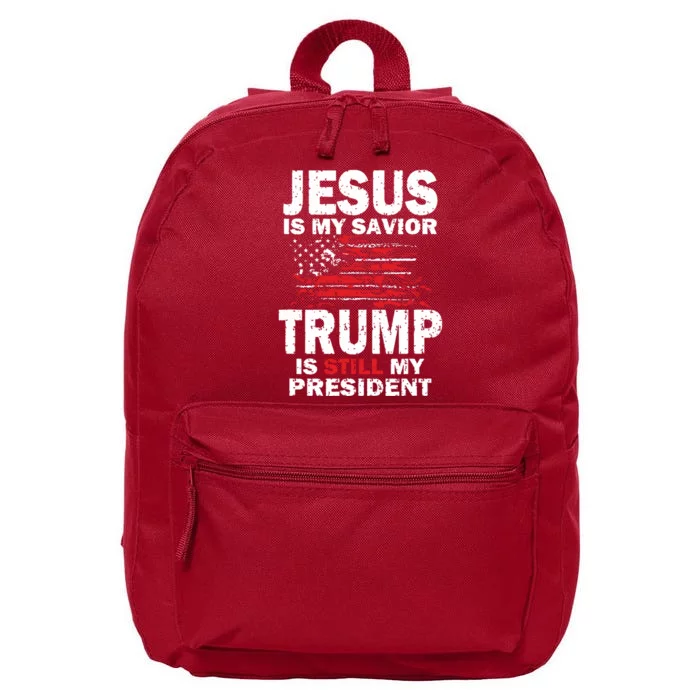 Jesus Is My Savior Trump Is Still My President 16 in Basic Backpack