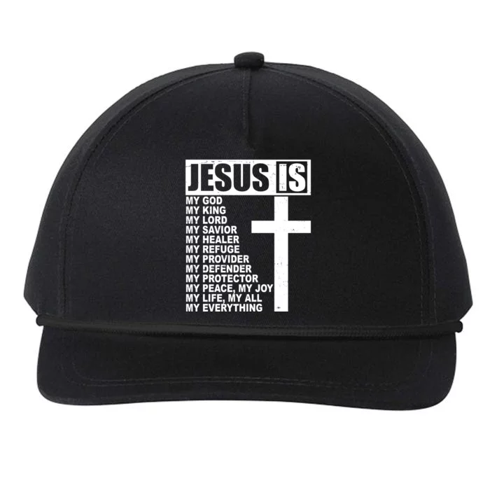 Jesus Is My Everything Christianity Cross Snapback Five-Panel Rope Hat