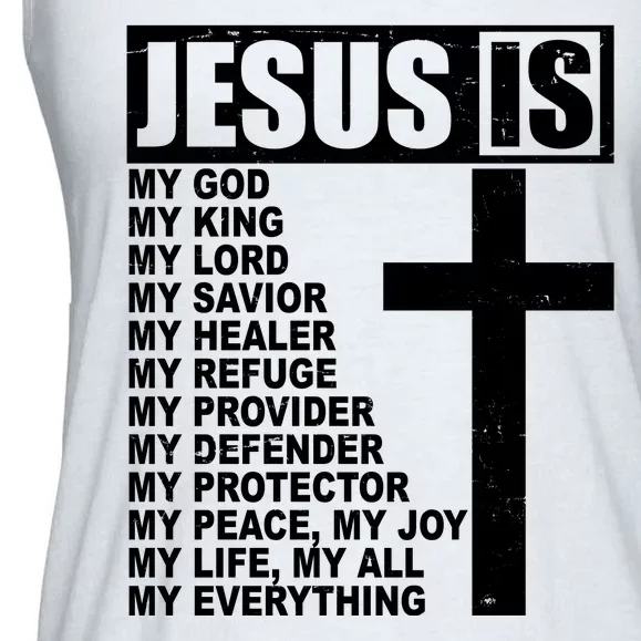 Jesus Is My Everything Christianity Cross Ladies Essential Flowy Tank