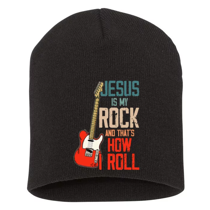 Jesus Is My Rock And That Is How I Roll Christian Short Acrylic Beanie