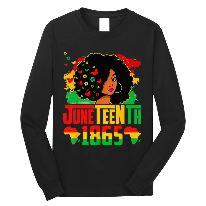 Juneteenth Is My Independence Day Afro Melanin Black Long Sleeve Shirt