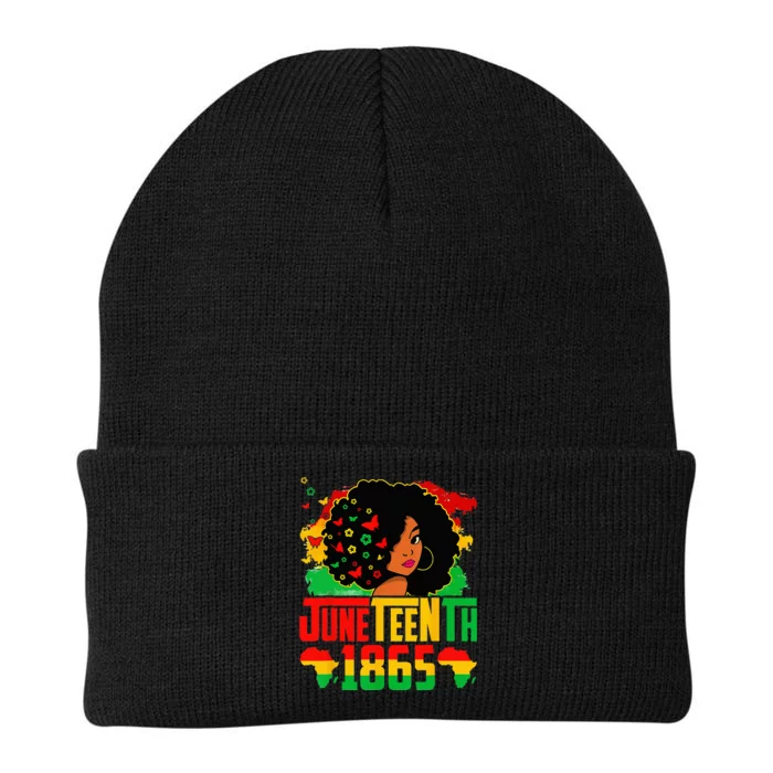 Juneteenth Is My Independence Day Afro Melanin Black Knit Cap Winter Beanie