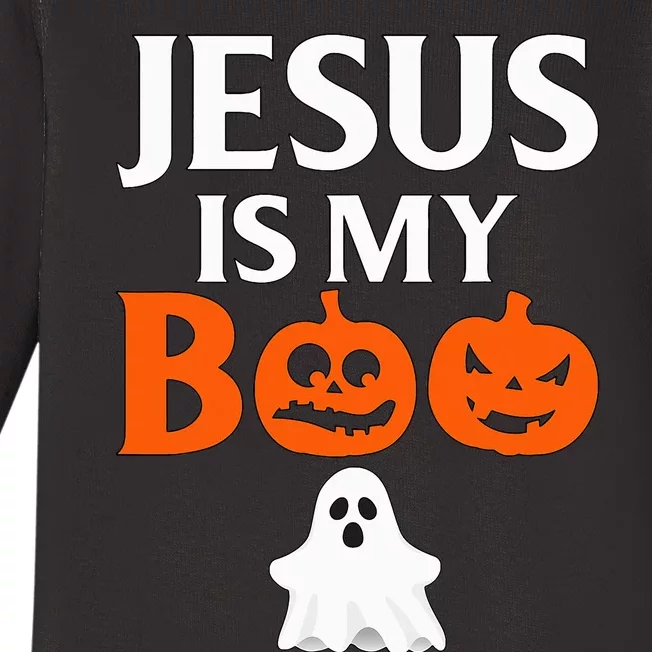 Jesus Is My Boo Cute Halloween Design For Christians Baby Long Sleeve Bodysuit