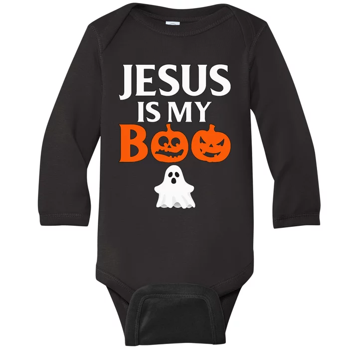 Jesus Is My Boo Cute Halloween Design For Christians Baby Long Sleeve Bodysuit