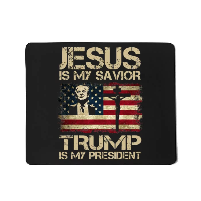 Jesus Is My Savior Trump Is My President Trump 2024 Usa Flag Mousepad