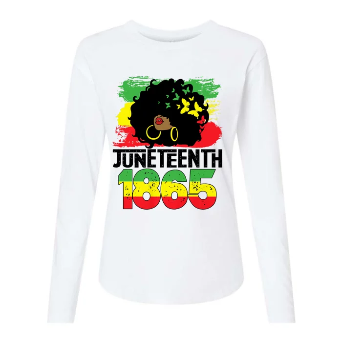 Juneteenth Is My Independence Day Black Women Freedom 1865 Womens Cotton Relaxed Long Sleeve T-Shirt